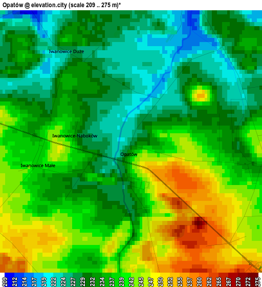 Opatów elevation map