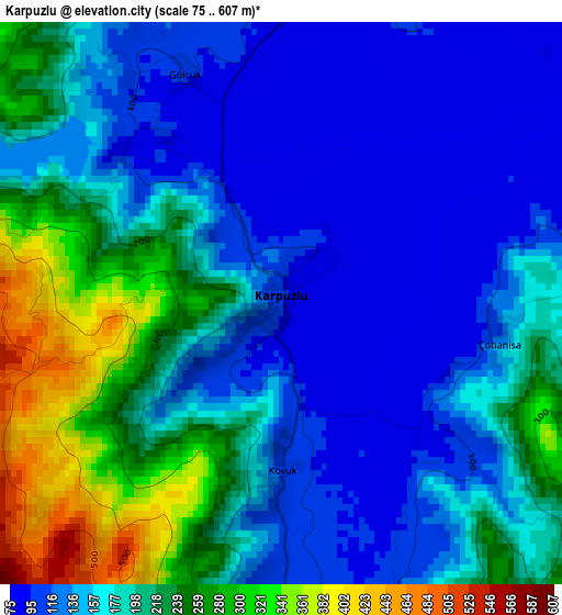 Karpuzlu elevation map