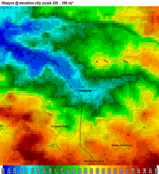 Olszyna elevation map