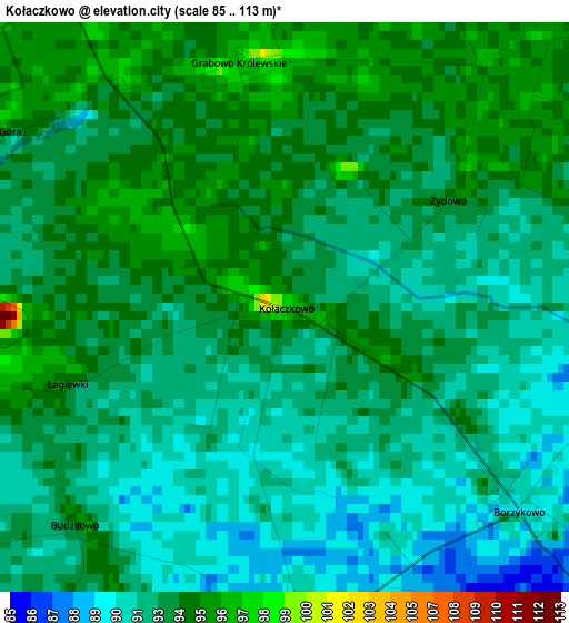 Kołaczkowo elevation map