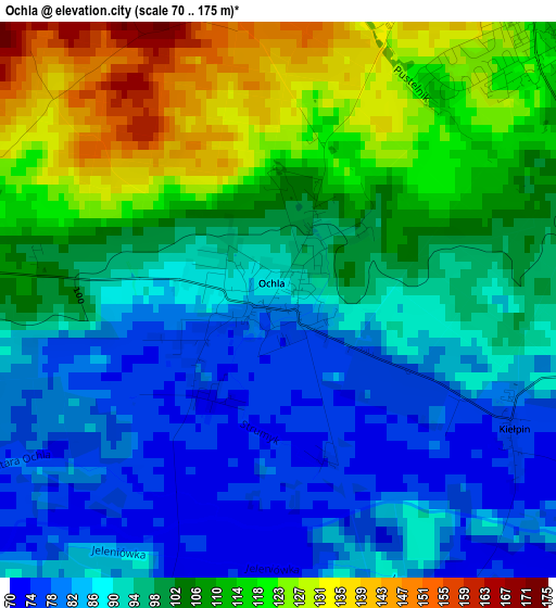 Ochla elevation map