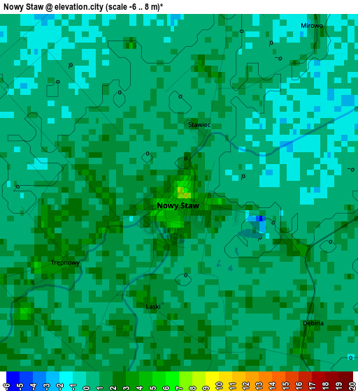 Nowy Staw elevation map