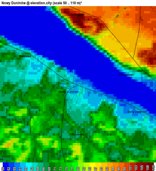 Nowy Duninów elevation map