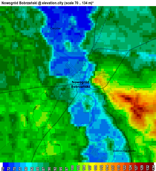 Nowogród Bobrzański elevation map