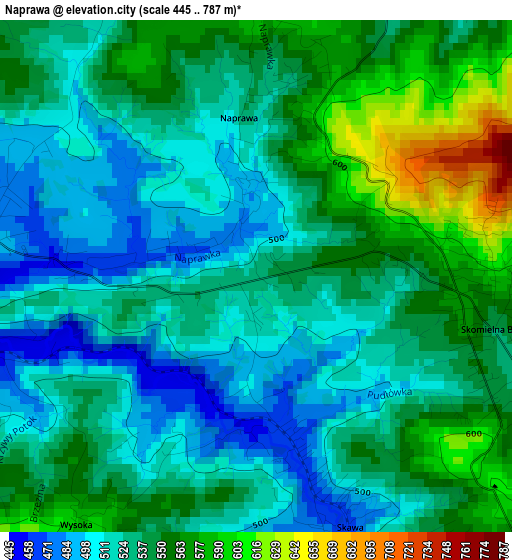 Naprawa elevation map