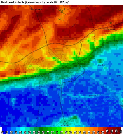 Nakło nad Notecią elevation map