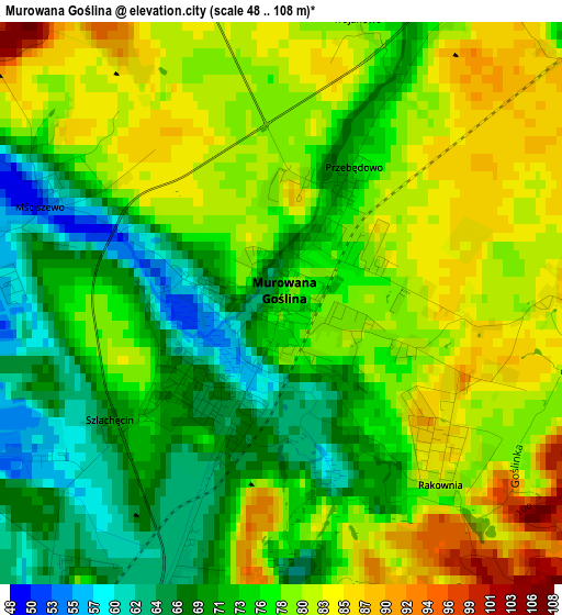 Murowana Goślina elevation map