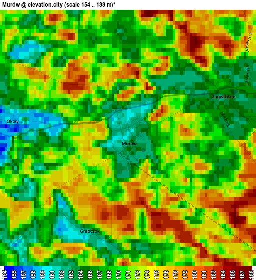 Murów elevation map