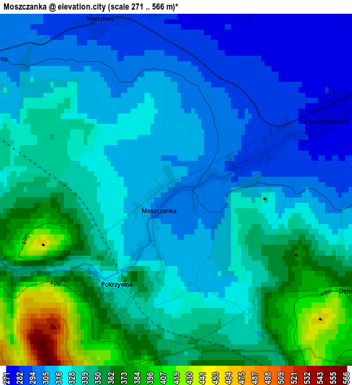 Moszczanka elevation map