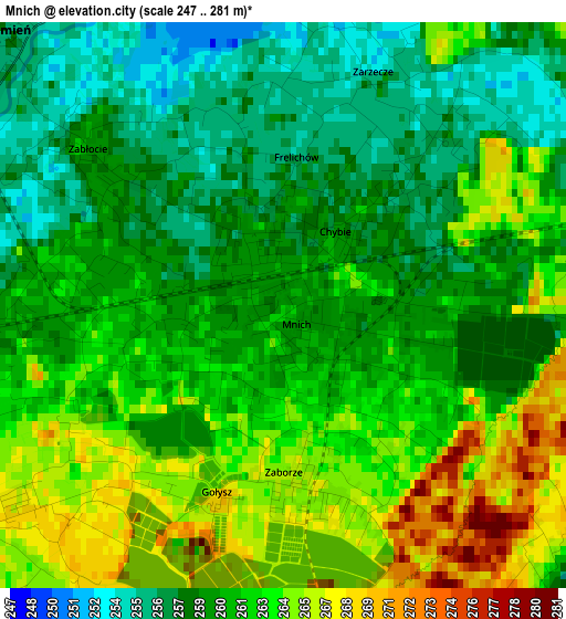 Mnich elevation map