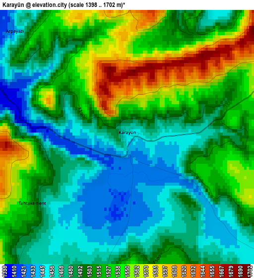 Karayün elevation map