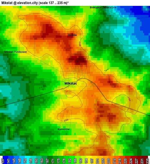 Mikstat elevation map