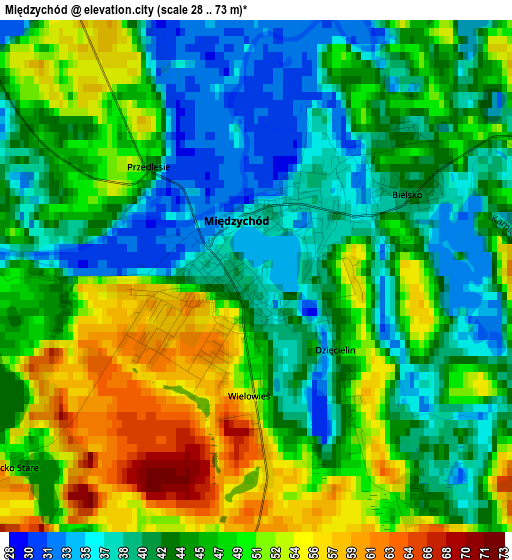 Międzychód elevation map