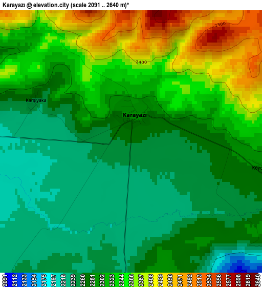 Karayazı elevation map