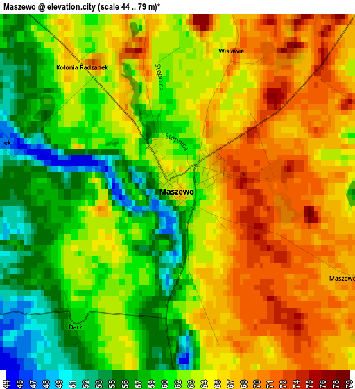 Maszewo elevation map