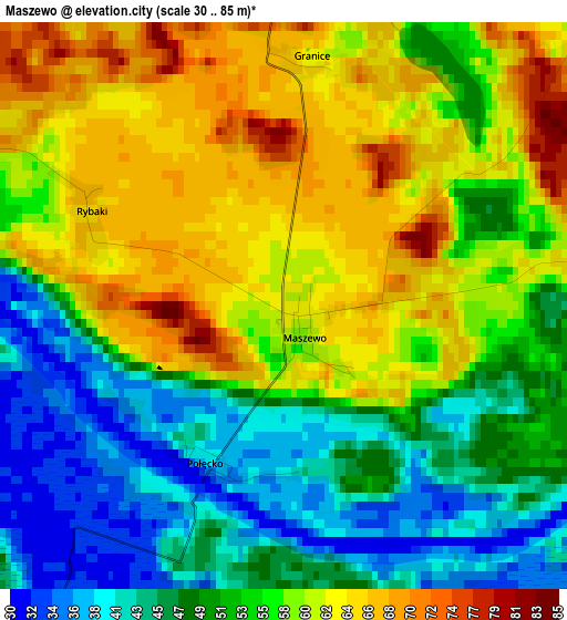 Maszewo elevation map