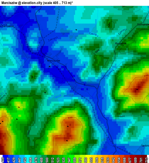 Marciszów elevation map