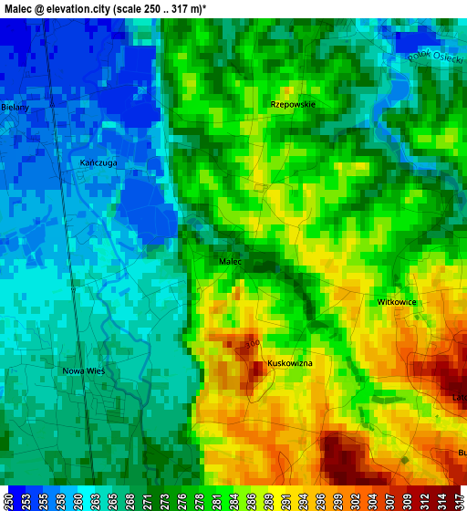 Malec elevation map