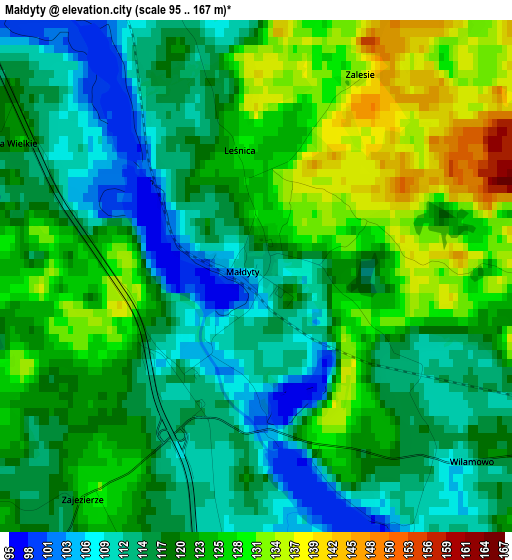 Małdyty elevation map