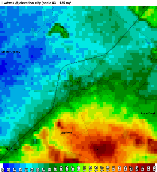 Lwówek elevation map