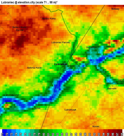 Lubraniec elevation map
