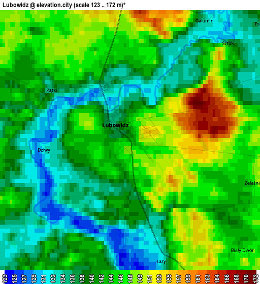 Lubowidz elevation map