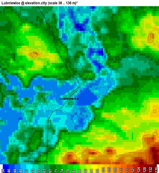 Lubniewice elevation map