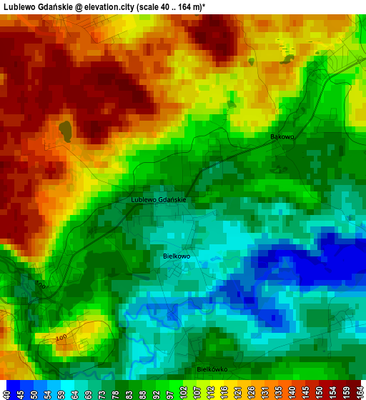 Lublewo Gdańskie elevation map