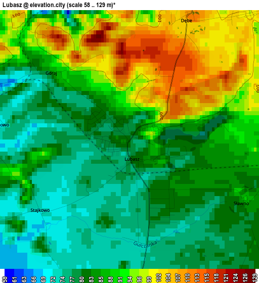 Lubasz elevation map