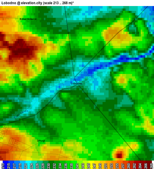 Łobodno elevation map