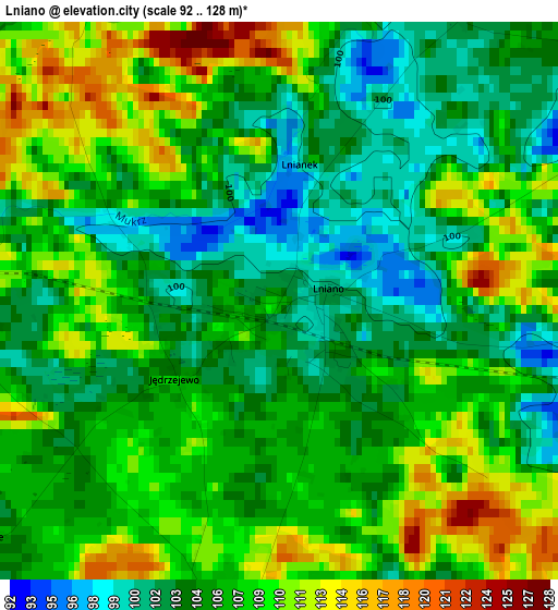 Lniano elevation map