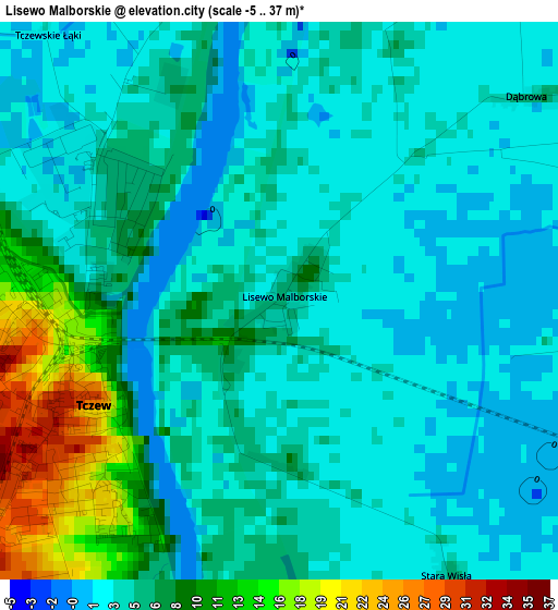 Lisewo Malborskie elevation map