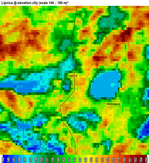 Lipnica elevation map