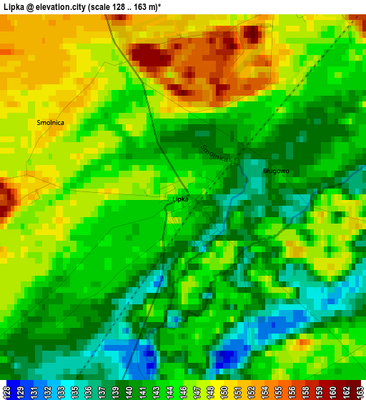 Lipka elevation map