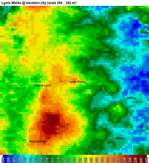 Lgota Wielka elevation map