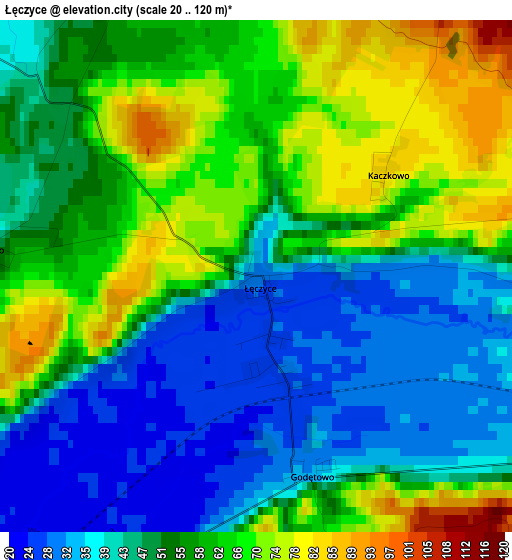 Łęczyce elevation map