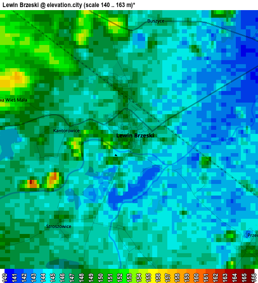 Lewin Brzeski elevation map