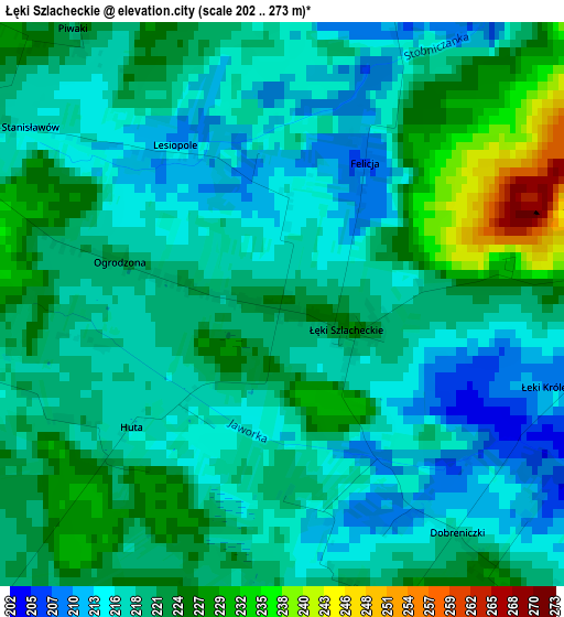 Łęki Szlacheckie elevation map