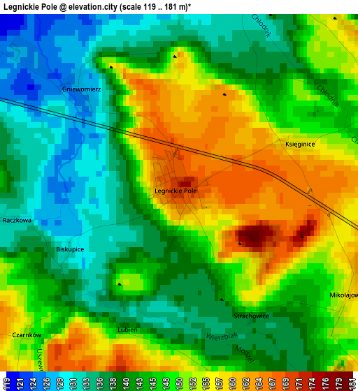 Legnickie Pole elevation map