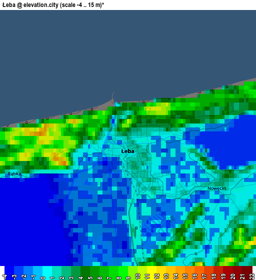 Łeba elevation map