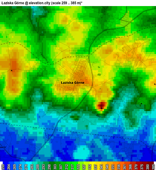 Łaziska Górne elevation map