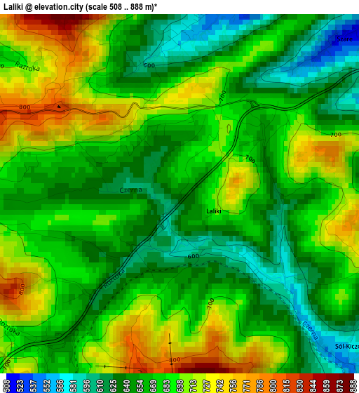 Laliki elevation map