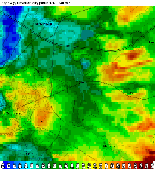 Łagów elevation map