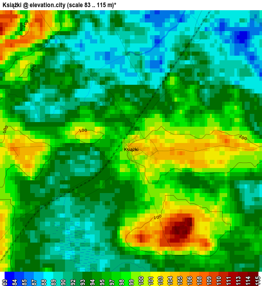 Książki elevation map