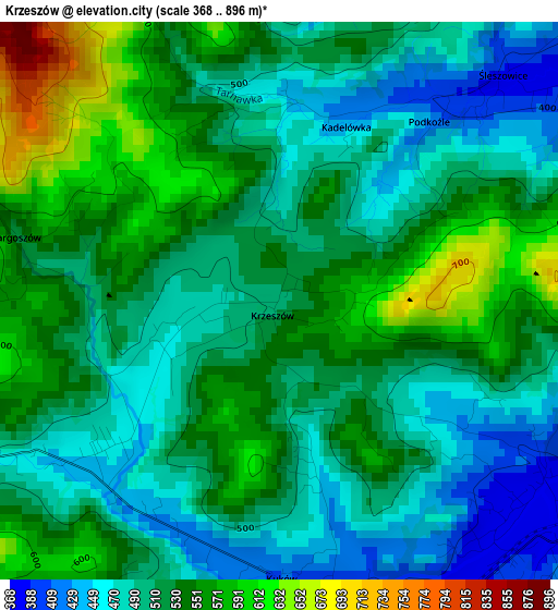 Krzeszów elevation map