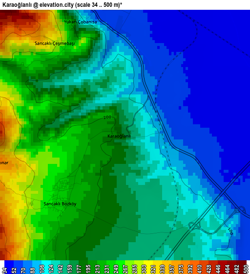 Karaoğlanlı elevation map