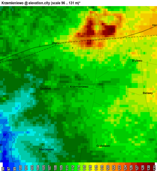 Krzemieniewo elevation map