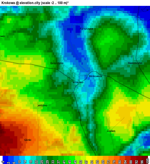 Krokowa elevation map