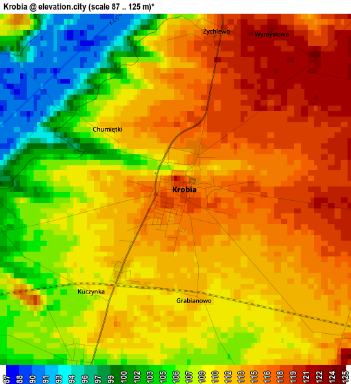 Krobia elevation map