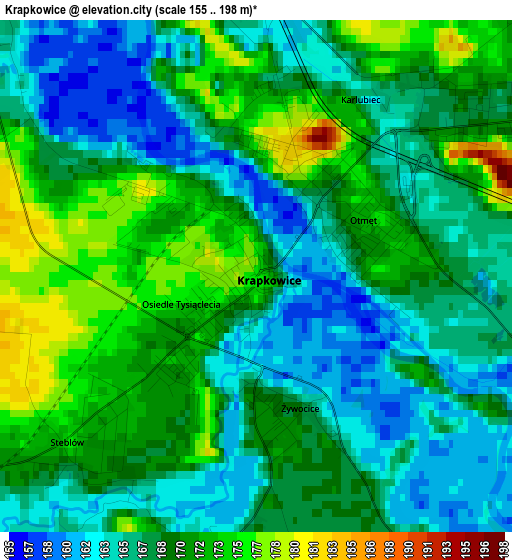 Krapkowice elevation map